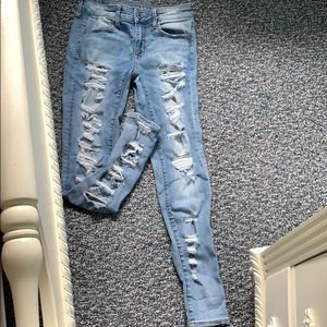 Light wash ripped jeans